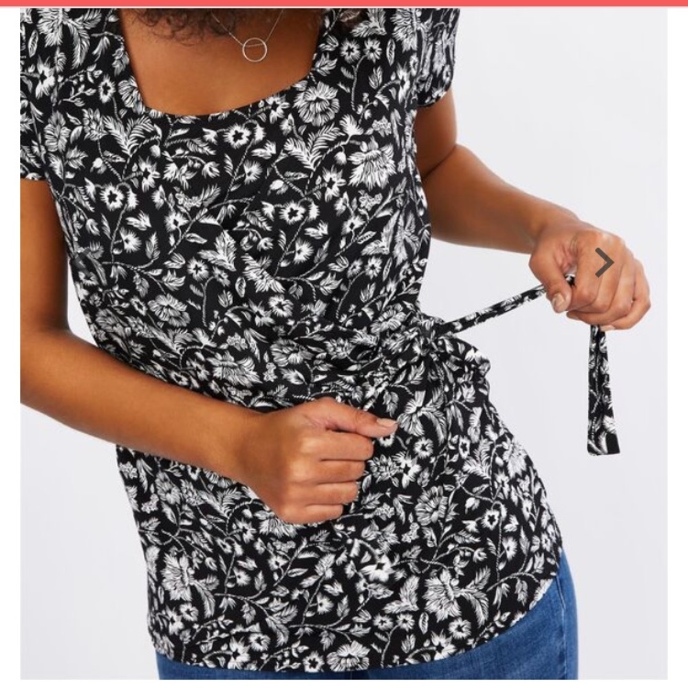 Motherhood Side Tie Nursing Top